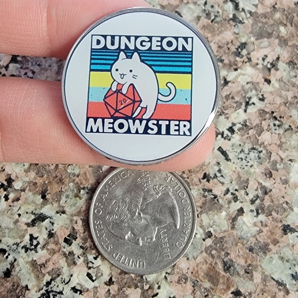 *2 for $13* DnD Dungeons & Dragons Meowster Cat Design Dice Gamer Enamel Pin - Picture 3 of 3